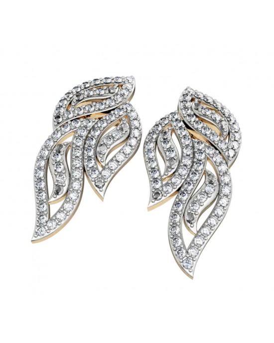 Diamond Leaf Earrings