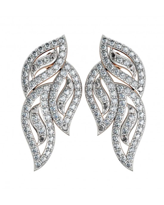 Diamond Leaf Earrings