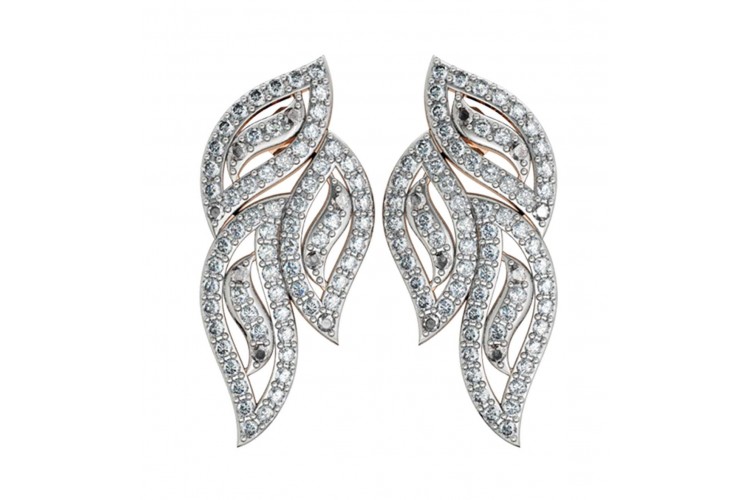 Buy Diamond Leaf Earrings Online in India at Best Price - Jewelslane