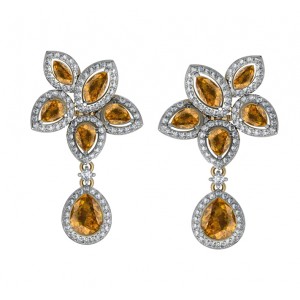 Eminence Yellow sapphire & Diamnond Earrings