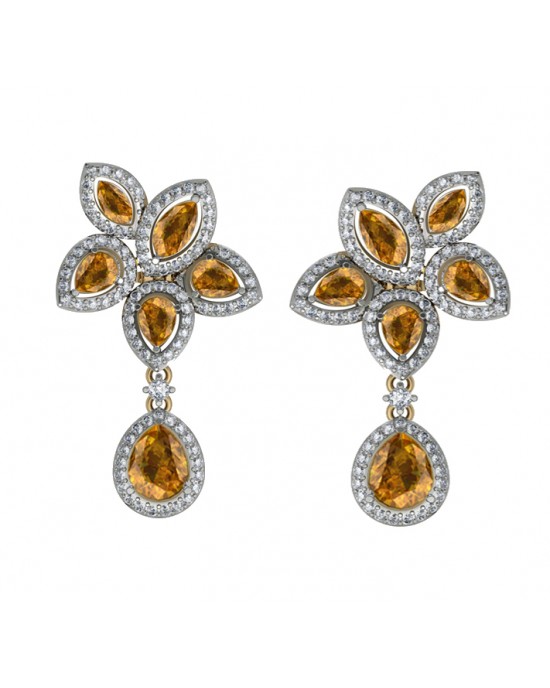 Eminence Yellow sapphire & Diamnond Earrings