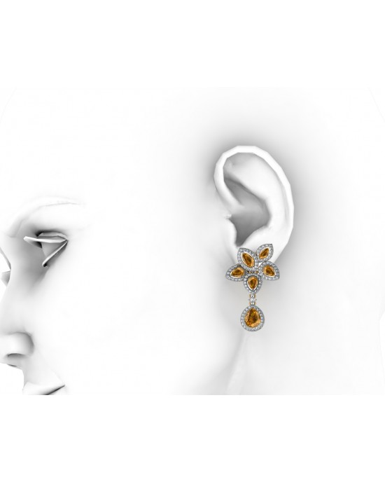 Eminence Yellow sapphire & Diamnond Earrings