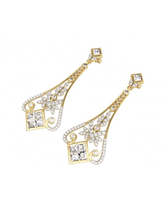 Elegant Diamond Danglers in gold