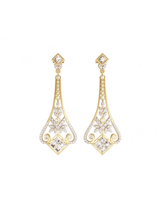 Elegant Diamond Danglers in gold