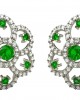 Emerald & Diamond Cluster Earrings 