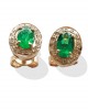 Emerald Earrings with Diamonds