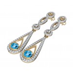 Enchanting Blue Topaz & Diamond Danglers