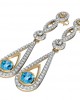 Enchanting Blue Topaz & Diamond Danglers