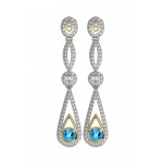 Enchanting Blue Topaz & Diamond Danglers