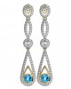 Enchanting Blue Topaz & Diamond Danglers