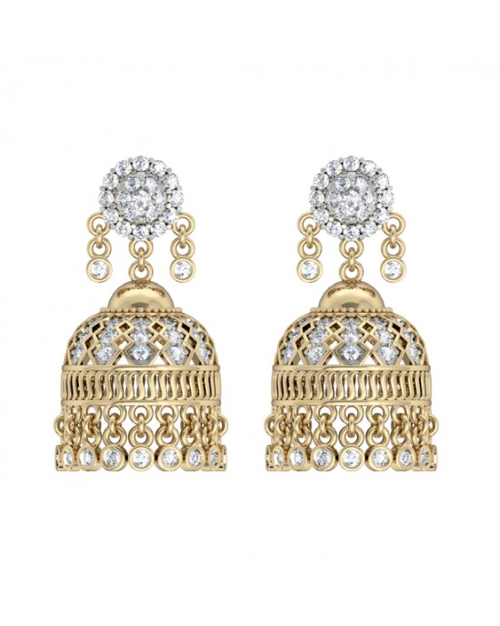 Enchanting Diamond Jhumkis