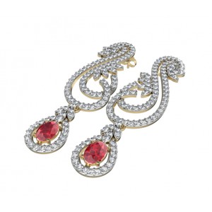 Enticing ruby & Diamond Earrings