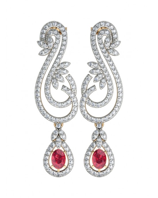 Enticing ruby & Diamond Earrings