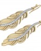 Feather Earring In Gold with diamonds