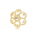 Floral design diamond ear studs