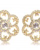 Floral design diamond ear studs