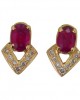 Ruby & Diamond Earring in Gold