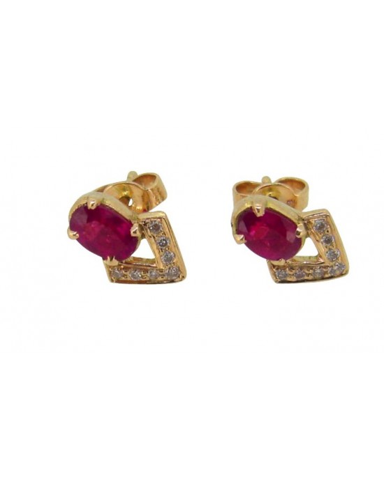 Ruby & Diamond Earring in Gold