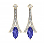 Iolite with Diamond Earrings