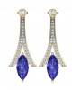 Iolite with Diamond Earrings