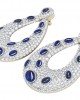 Vanessa Cabachon Sapphire & Diamond Earrings