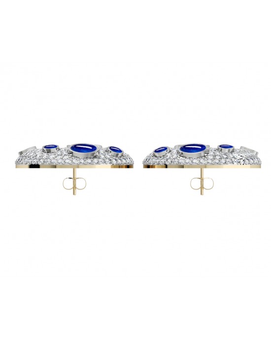 Vanessa Cabachon Sapphire & Diamond Earrings