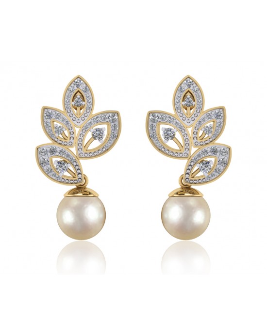 Aarna Pearl & Diamond Earrings