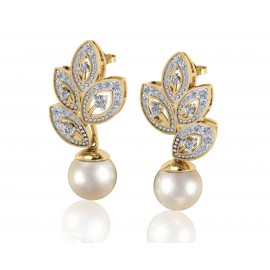 Aarna Pearl & Diamond Earrings