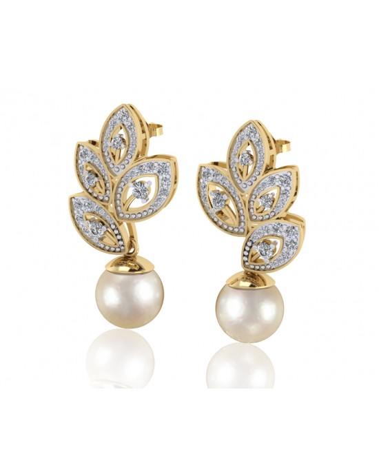 Aarna Pearl & Diamond Earrings