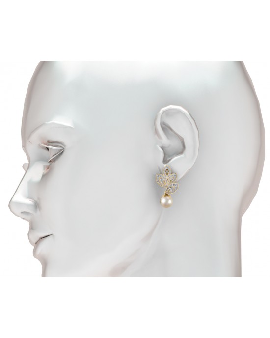 Aarna Pearl & Diamond Earrings