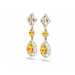 Asin Citrine & diamond Dangle Earrings