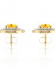 Asin Citrine & diamond Dangle Earrings