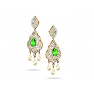 Adrika Emerald Diamond Earrings