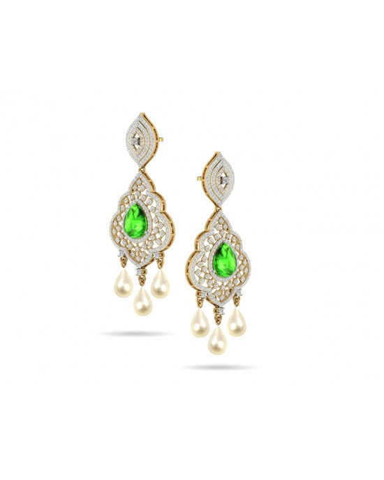 Adrika Emerald Diamond Earrings