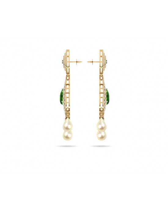 Adrika Emerald Diamond Earrings