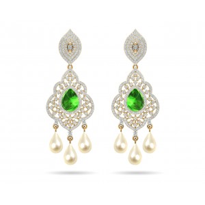 Adrika Emerald Diamond Earrings