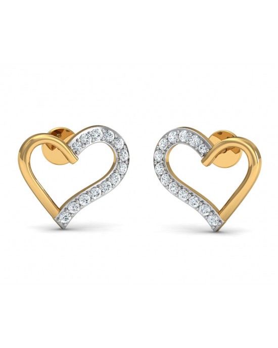 Amia Diamond Heart Earrings