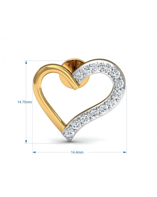 Amia Diamond Heart Earrings