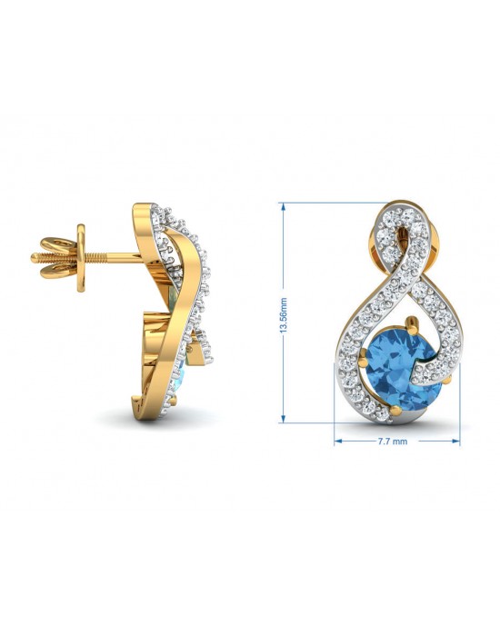 Adina Blue Topaz & Diamond Earrings