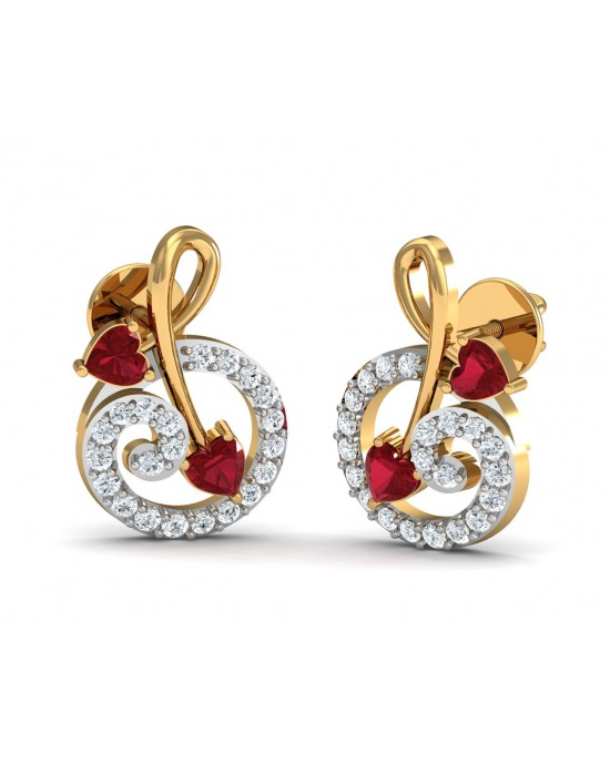 Gia Tourmaline Diamond Earrings in Gold