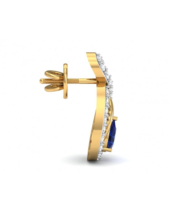 Tarini Blue Sapphire & Diamond Earrings