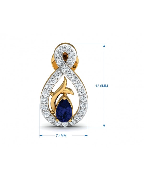 Tarini Blue Sapphire & Diamond Earrings