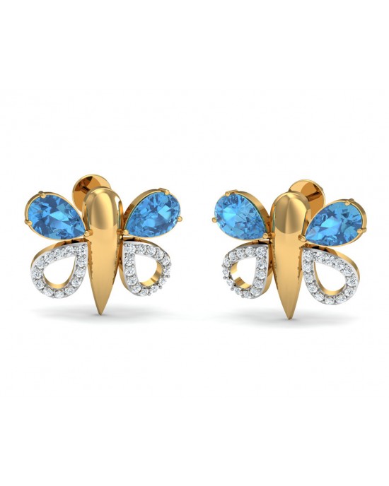 Asmara Blue Topaz & Diamond Earrings