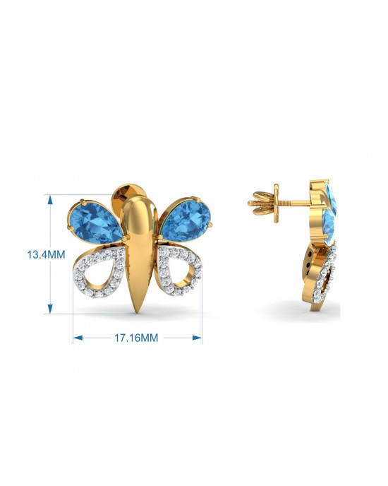 Asmara Blue Topaz & Diamond Earrings