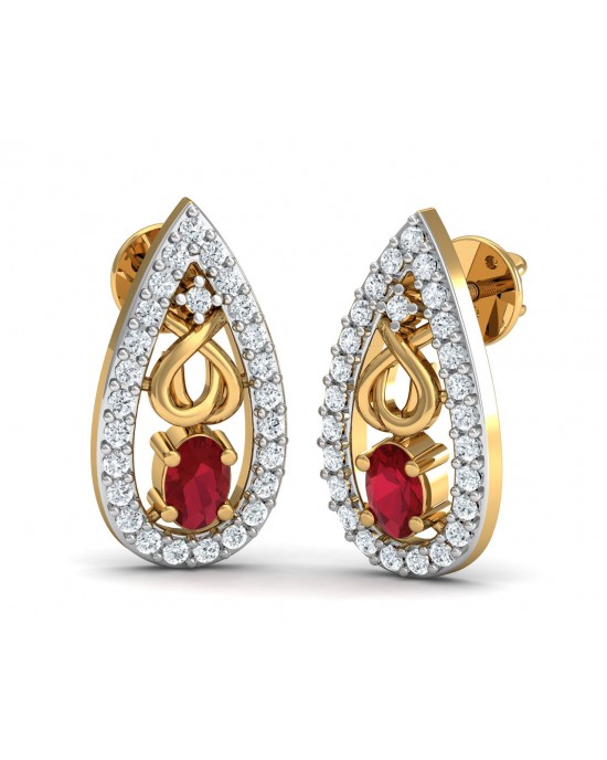 Ishani Ruby Diamond Earrings