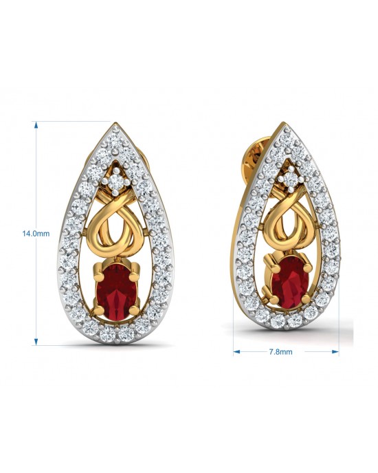 Ishani Ruby Diamond Earrings