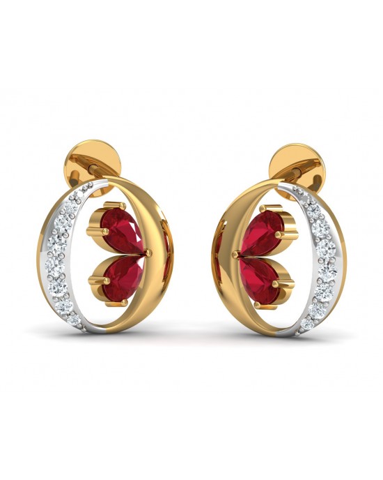 Chiti Ruby Diamond Earrings