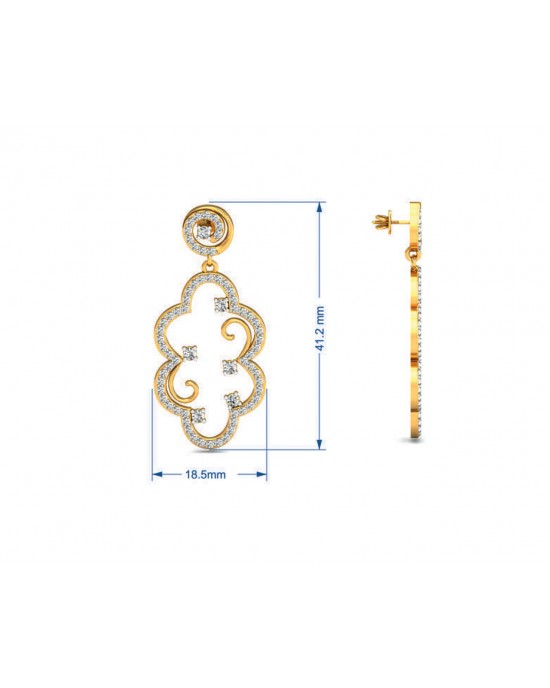 Anan Diamond Gold Danglers