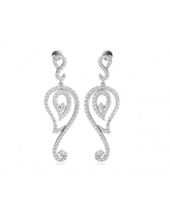 Paisley Diamond Earrings in Gold