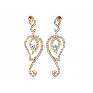 Paisley Diamond Earrings in Gold